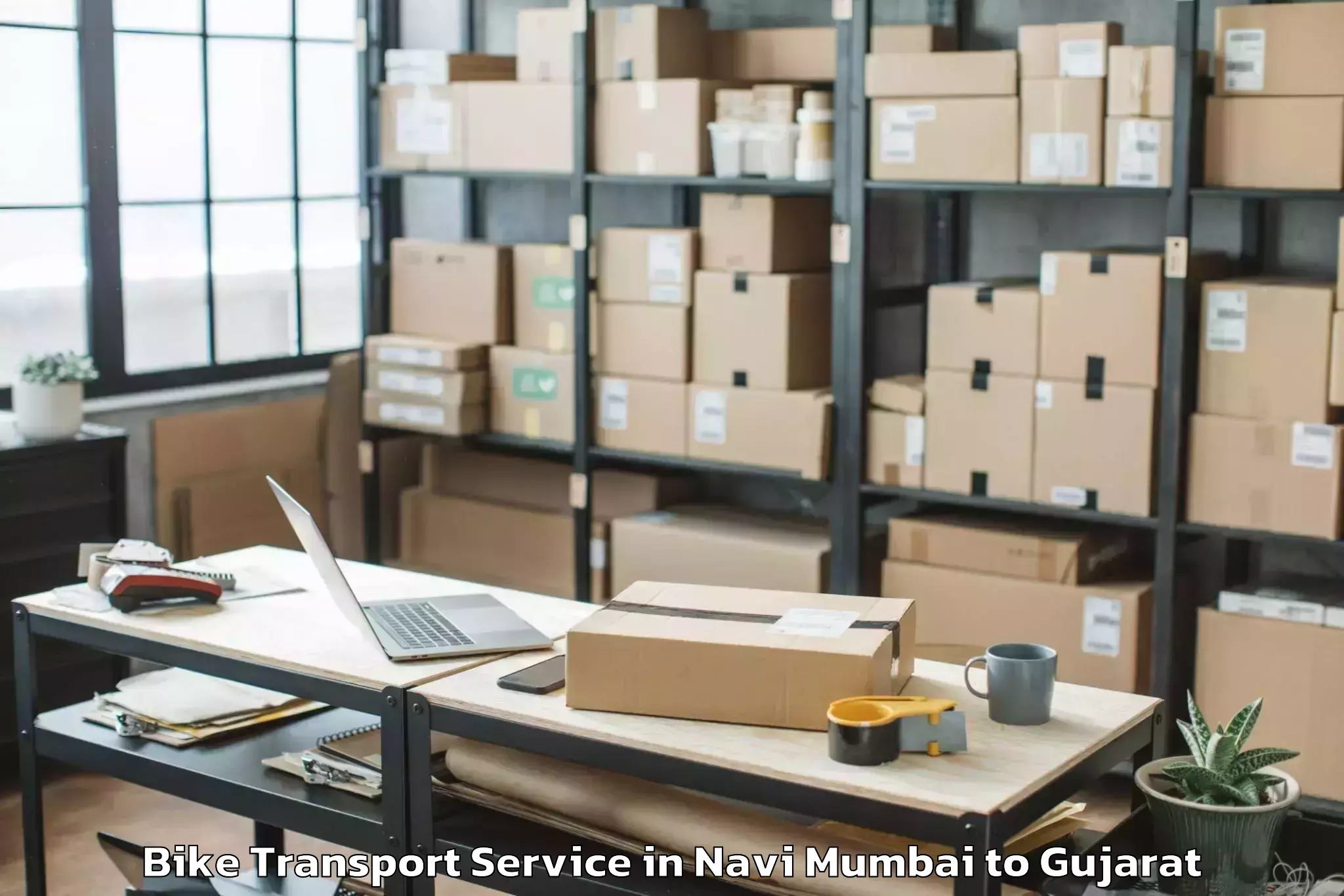 Efficient Navi Mumbai to Modasa Bike Transport